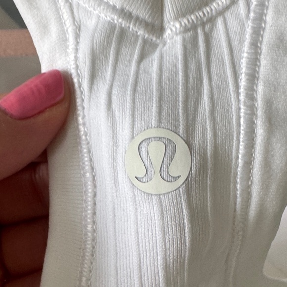 lululemon athletica White Ribbed Racerback Tank - Picture 3 of 4